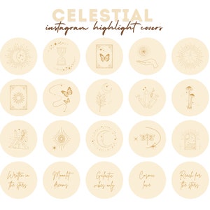 20 Celestial Instagram Highlight Covers | Instagram Story Highlight Covers | Aesthetic Instagram Story Highlight Covers