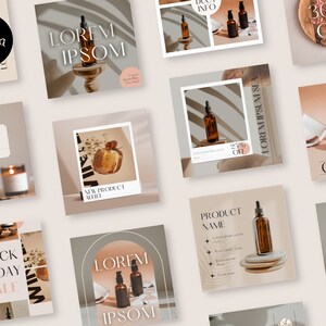 Social Media Post Templates, Canva Templates, Neutral Instagram Posts, Creative Instagram Designs, Instant Access