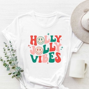 Christmas Shirt, Holly Jolly Vibes Shirt,  Christmas Shirt,  Groovy Holly Jolly Vibes Shirt