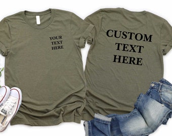 Your Text Custom Pocket Size Tshirt, Custom Text Shirt, Your Text Here, Custom Business Shirt, Front and Back Custom Shirt, Custom Back Text