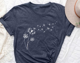 Dandelion Shirt, Inspirational Shirt, Windflower Tee, Meditation Gift, Yoga Shirt, Boho Windflower Shirt, Dandelion Shirt for Her, Bday Tees