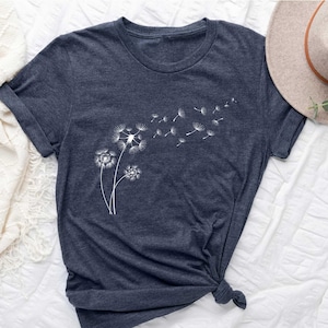 Dandelion Shirt, Inspirational Shirt, Windflower Tee, Meditation Gift, Yoga Shirt, Boho Windflower Shirt, Dandelion Shirt for Her, Bday Tees