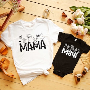 Mama Mini Shirt, Mama and Mini Flower Shirt , New Mom Shirt, Mama Mini Matching Shirt, Mother and Daughter Outfits, Mama Shirt, Mini Shirt