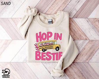 Hop In Bestie Sweatshirt, Struggle Bus Sweatshirt, Funny Best Friend Sweatshirt, Mental Health Shirt, Cute Matching Sweaters for Friends