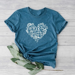 Science Heart Shirt, Science Teacher Shirt, Science Shirt, Student Shirt, Cute Teacher Shirt, Gift For Teacher, Back To School Shirt