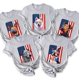 4th of July Dogs Shirt, Matching USA Dogs T-Shirt, Patriotic Dog Sweatshirt, Independence Day Gift, Dog Lover Sweater, American Flag Tee