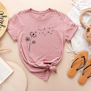 Dandelion Shirt, Inspirational Shirt, Windflower Tee, Meditation Gift, Yoga Shirt, Boho Windflower Shirt, Dandelion Shirt for Her, Bday Tees image 4