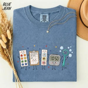 Camiseta con tabla de comportamiento, linda camiseta gráfica de terapia ABA, camiseta de colores cómodos para la recopilación de datos, regalo para analistas de comportamiento y maestros.
