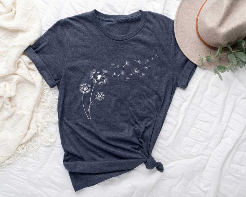 Dandelion Shirt, Inspirational Shirt, Windflower Tee, Meditation Gift, Yoga Shirt, Boho Windflower Shirt, Dandelion Shirt for Her, Bday Tees image 1