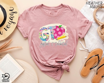 Gifted and Talented Shirt, Teacher Shirt, School Team Sweatshirt, Teacher Apple Sweater, Teacher Appreciation Gifts, GT Shirt