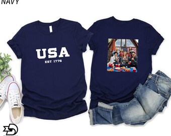 Camiseta personalizada para el 4 de julio, camiseta personalizada, sudadera con texto personalizado, regalo para el Día de la Independencia, crea tu propia camiseta, camiseta para mujeres estadounidenses fuertes