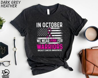 In October We Wear Pink Shirt, Breast Cancer Month Tee, Cancer Support Sweatshirt, Cancer Awareness Sweater, Cancer Pink Ribbon T-Shirt