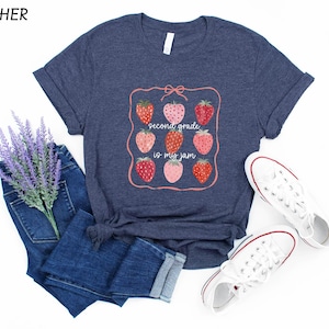Second Grade Is My Jam T-Shirt, Custom Teacher Shirt, Fruit Teacher Sweatshirt, Second Grade Teacher Sweater, Back To School Tee