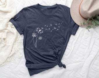 Dandelion Shirt, Inspirational Shirt, Windflower Tee, Meditation Gift, Yoga Shirt, Boho Windflower Shirt, Dandelion Shirt for Her, Bday Tees