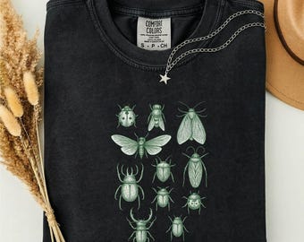 Bugs Shirt, Cottagecore Style Tee, Entomology Shirt, Insects Lover Gift, Nature Lover Gift, Comfort Colors T-Shirt