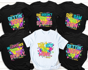 Bachelorette Party Shirts, 90s Bachelorette T-Shirt, Bridesmaid Gifts, Couple Wedding Sweatshirt, Retro Girls Trip Sweater, Bridal Party Tee