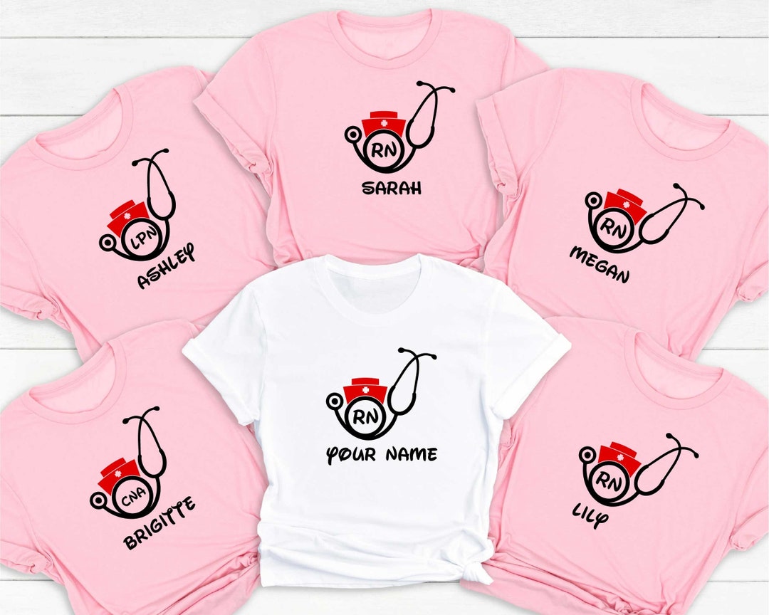 Personalized RN Shirt, Stethoscope Nurse Shirt, Custom Nurse Name Shirt