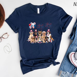 4th of July Shirt, USA Dogs T-Shirt, America Sweatshirt, Patriotic Dog Sweater, Dog Mom Hoodie, Independence Day T-Shirt, Dog Lover Gift