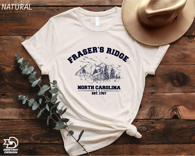 a white t - shirt with the words fraser's ridge on it