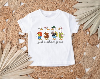 Just a School Goose T-Shirt, Cute School Shirt for Kids, Goose Lover Sweater, Funny Back to School Sweatshirt, Student Goose Tee