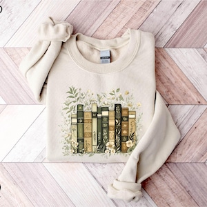 Flower Books Sweatshirt, Book Lover T-Shirt, Gift for Book Lover, Book With Flowers, Floral Sweater, Bookworms Hoodie, Teacher Gift