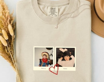 Polaroid Custom Photo Shirt, Custom Text Tee, Custom Picture T-Shirt, Personalized Gift, Personalized Picture Tee, Comfort Colors T-Shirt