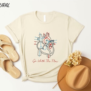 Go With The Flow Shirt, Cardiac Nursing Sweater, Heart Flow Anatomy Tee, EKG Tech Shirt, Cardiology Sweatshirt, CVICU Nurse T-Shirt