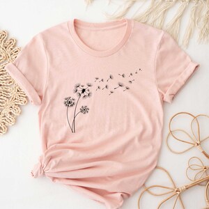 Dandelion Shirt, Inspirational Shirt, Windflower Tee, Meditation Gift, Yoga Shirt, Boho Windflower Shirt, Dandelion Shirt for Her, Bday Tees image 3