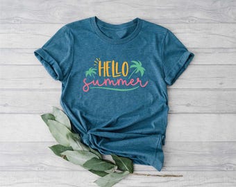 Hello Summer Shirt, Summer Shirt, Beach Shirt, Beach Vibes Shirt, Beach Party Shirt, Summer Vibes, Summer Tee, Vacation Shirt