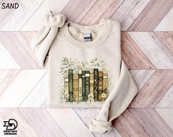 Flower Books Sweatshirt, Book Lover T-Shirt, Gift for Book Lover, Book With Flowers, Floral Sweater, Bookworms Hoodie, Teacher Gift