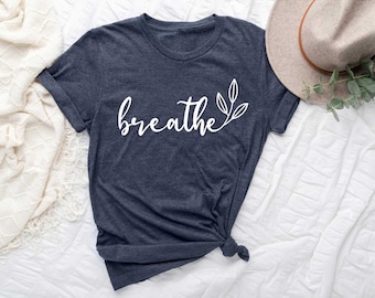 Breathe Meditation Shirt for Women, Yoga Dandelion Shirt for Her, Cute Shirt for Yoga Instructor, Boho Windflower Shirt for Meditation