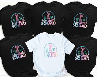 Mermaid Squad Shirt, Mermaid Theme Birthday Shirt, Birthday Party Favors Mermaid Shirt, Birthday Party Shirts, Matching Birthday Shirts