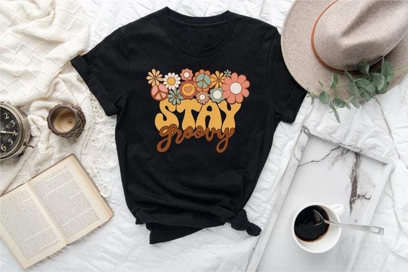 Stay Groovy Shirt, Stay Groovy Tshirt, Groovy Tee, Groovy Birthday Party Outfit, Stay Groovy Tee, Hippie Shirt, Groovy Party image 2