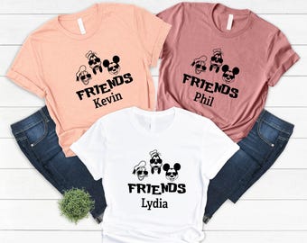 Custom Disney Trip Shirt, Disney Custom Name Tee, Mickey and Friends Shirt, Disney Group Shirt, Personalized Disney Shirt, Gift for Friends