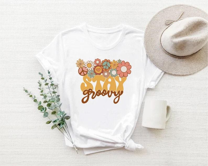 Stay Groovy Shirt, Stay Groovy Tshirt, Groovy Tee, Groovy Birthday Party Outfit, Stay Groovy Tee, Hippie Shirt, Groovy Party image 3