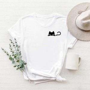 Cat Pocket Shirt, Cat Shirt, Cat Lover Shirt, Pocket Cat Tshirt, Gift for Cat Mom, Kitty in Pocket Tee, Shirt for Cats Lover, Cat Mom Shirt image 3