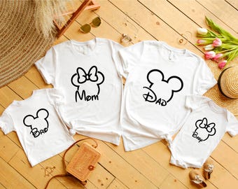 Mickey and Minnie Family Shirt, Disney Trip Tee, Family Matching T-Shirt, Mickey Head Sweater, Disneyland Mom Dad Sweatshirt