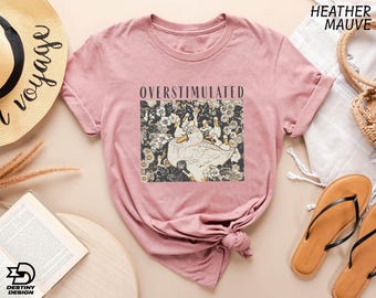 Overstimulated Mama Duck Shirt, Farm Animal Graphic Tee, Homeschool Mom Life Sweatshirt, Cute Duck Meme Sweater, Animal Sweater
