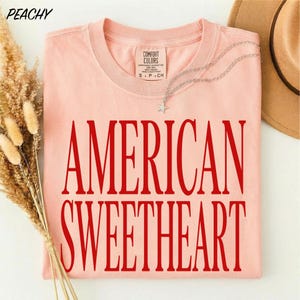 Camiseta American Sweetheart Comfort Colors, camiseta del 4 de julio, camiseta patriótica, regalo del Día de la Independencia, camiseta American Girl