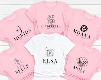 Disney Princess Character Symbol Shirt, Princess Matching T-Shirt, Disneyland Girls Trip Sweatshirt, Gift for Her, Disney Group Sweater