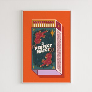 My Perfect Match Retro Print, Retro Quote Wall Print, Dorm Decor, Indie Room Decor, Poster Home Art, Wedding Gift, Panther Vintage Art Print