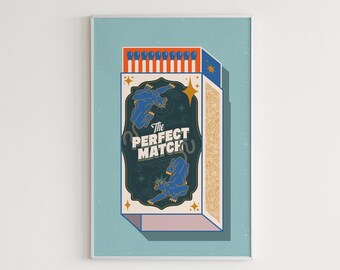 My Perfect Match Retro Wandkunst, Retro Zitat Wanddruck, Wohnheim Dekor, Indie Room Decor, Poster Home Art, Hochzeitsgeschenk, Panther Vintage Art