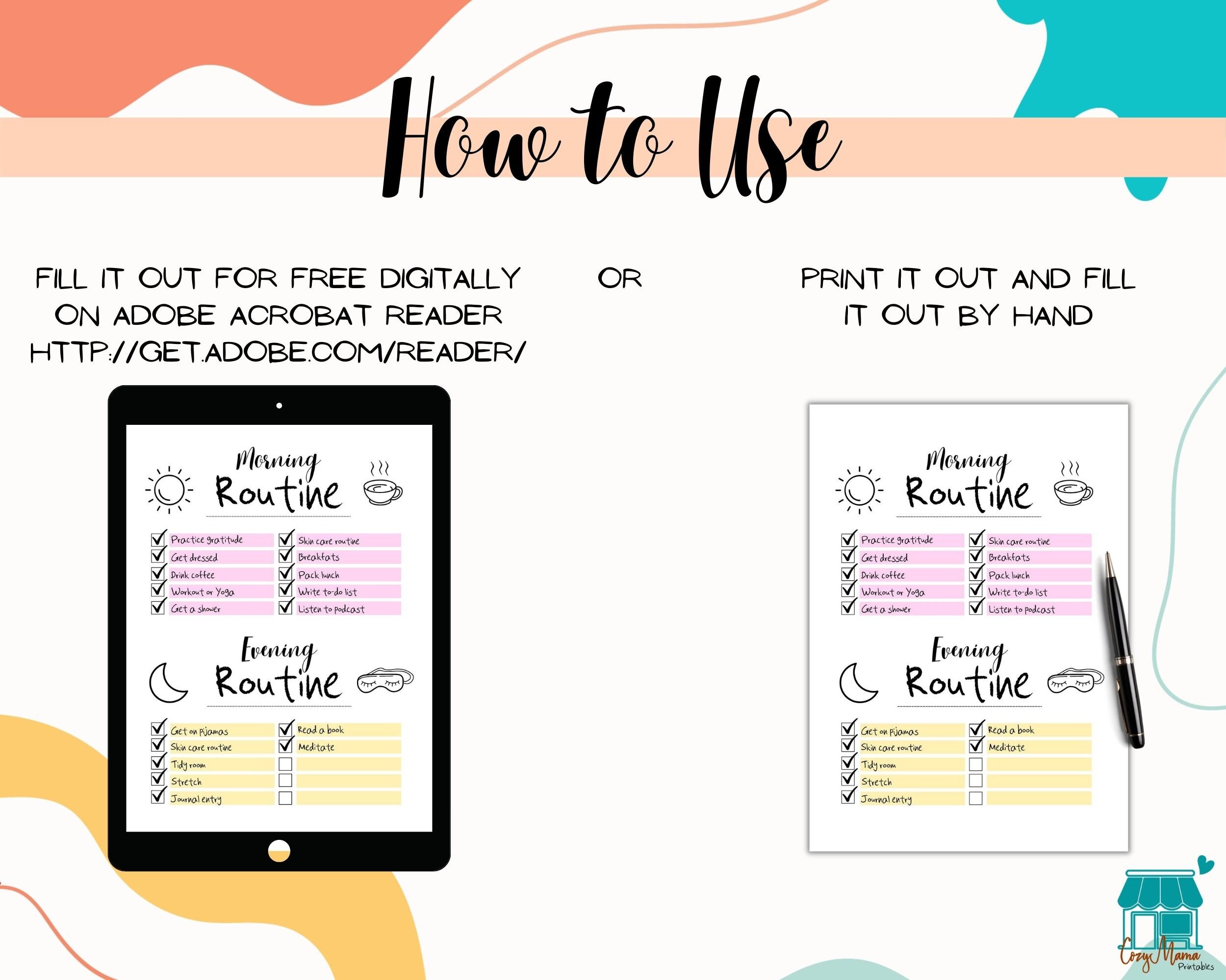 Everyday Routine Checklist | Everyday Planner ! Everyday Routine Chart ...