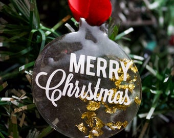 Kundenspezifische Merry Christmas Verzierungen Harz