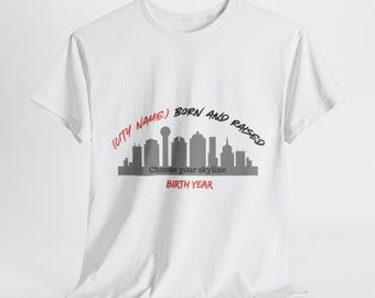 Geboren und aufgewachsen Skyline T-shirt