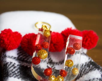 Kundenspezifisches Mini-Ornament/Weihnachtsbrief-Schlüsselanhänger.
