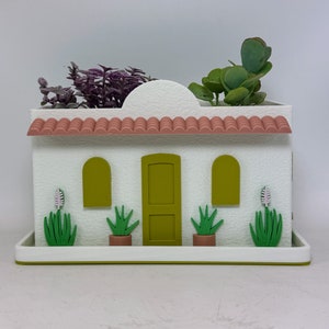 6&quot; wide white southwest casita planter