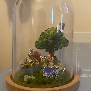 3D Diorama, Crystal Diorama Cylinder, Unique Gift for Gamers