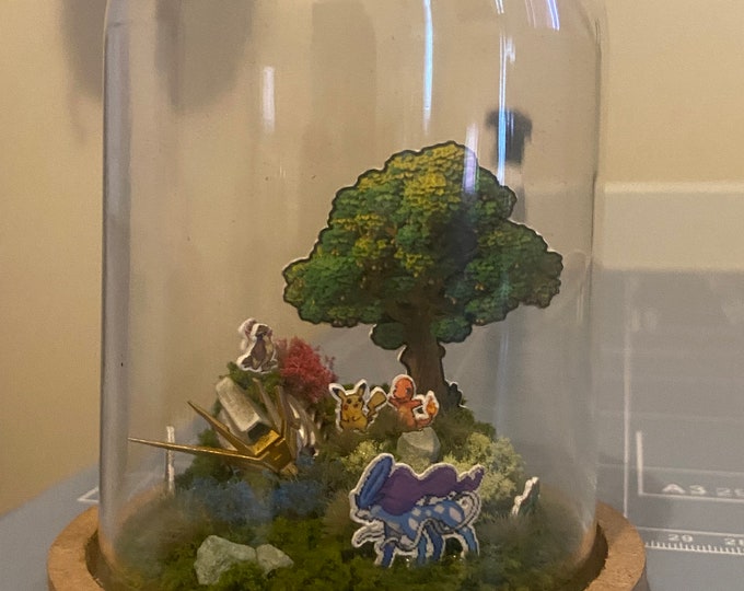 3D Diorama, Crystal Diorama Cylinder, Unique Gift for Gamers