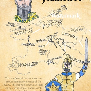 Illustrated Map of Numenor